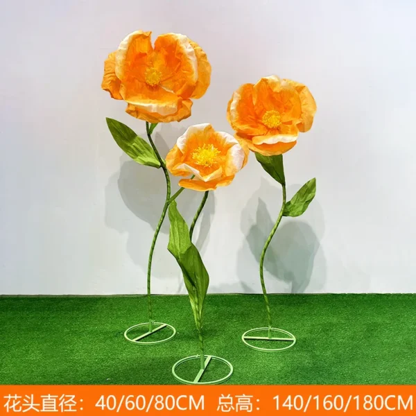 Fleur de pavot artificielle en papier – Image 18